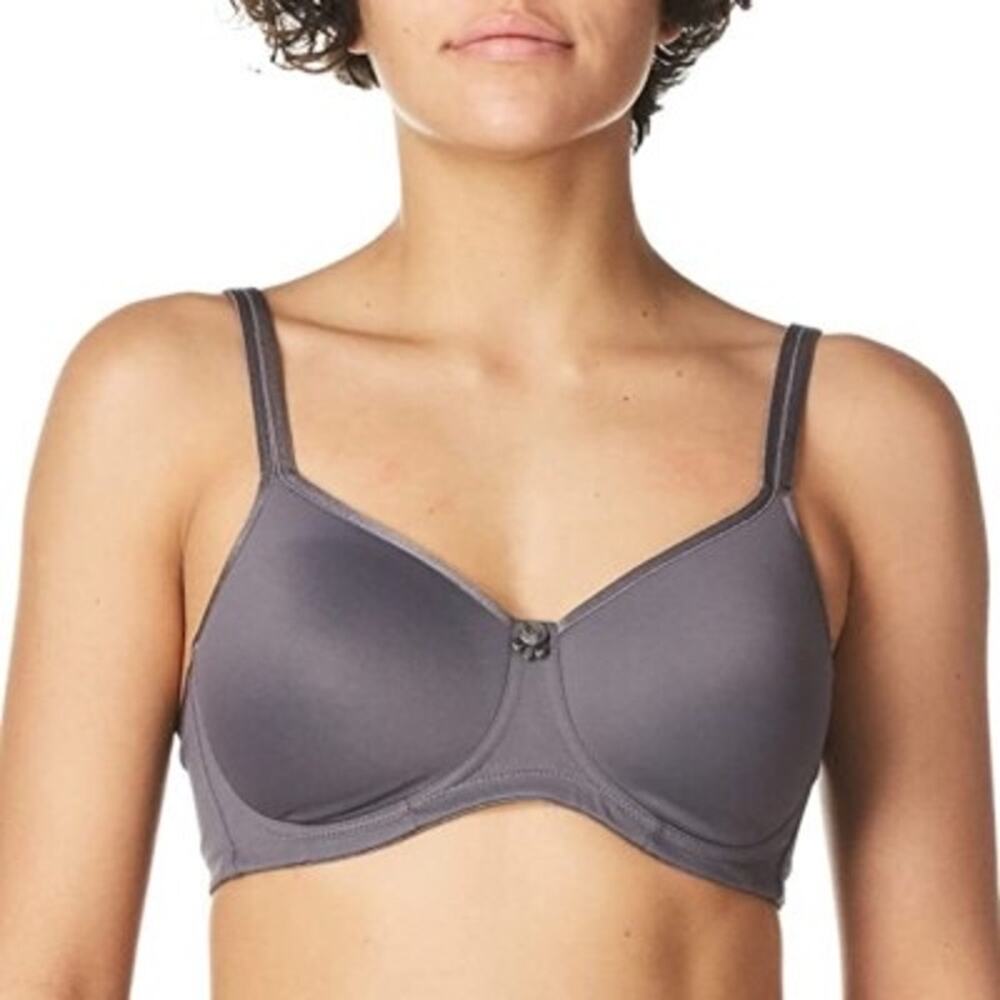 Amoena 42DD Mara Padded Wire-Free Bra Gray Wireless‎ T-Shirt Everyday Molded Cup